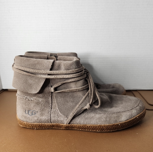 UGG Women's Suede Ankle Boots - Gray - Picture 1 of 7